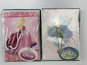 (2) 10 Disney Fairies/Princesses Christmas Cards Pink Background Tinkerbell