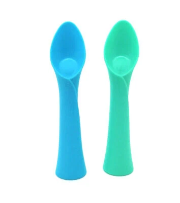 ANA WIZ Babyfreundliche Entwöhnungs- & Beißlöffel (2er Pack) - lebensmittelechter Silikon-Beißring