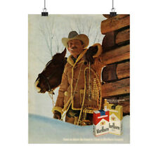 Marlboro Man Cigarettes Wall Art Poster, Cowboy Decor, Advertising Ad Print