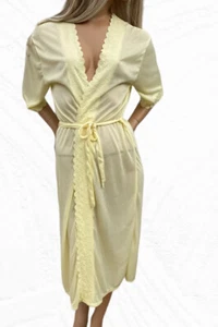 Bata amarilla pastel semi transparente vintage Deadstock Glamour Bombshell Hollywood - Imagen 1 de 7