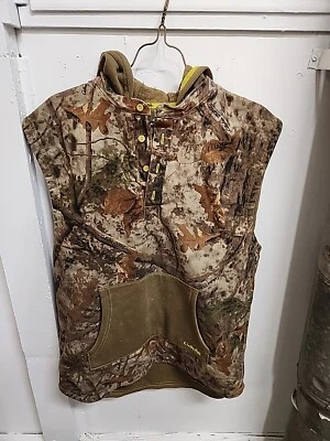 Youth 2XL Cabela's Zonz Woodlands Camouflage Hooded Hunting Vest - Image 1 of 4