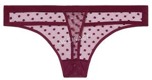 Neu mit Etikett * Victoria's Secret SEHR SEXY TRÄGERHOSEN Punkte Netz TANGA HÖSCHEN --- LILA -- M/M - Bild 1 von 4
