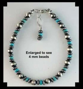 White Fox Creation: Sterling Navajo Pearl and Gemstone Bracelet - Picture 1 of 4