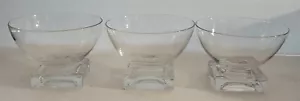 3 bicchieri vintage MCM Cambridge base quadrata 2 7/8" champagne Sherbert - Foto 1 di 5