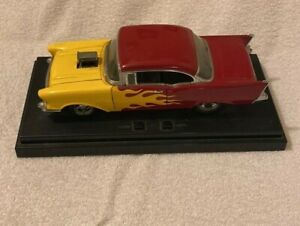 ERTL 1957 Chevrolet Bel Air Chevy 1:18 Scale Red Yellow W Flames Sound Lights