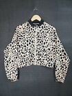 Forever 21 zip up jacket cheetah leopard print animal size small lightweight