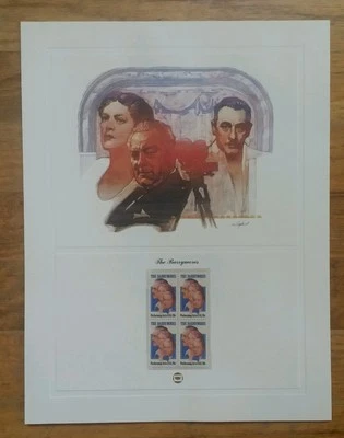 MINT US STAMPS PANEL 1982 THE BARRYMORES SCOTT # 2012 BLOCK MNH - Image 1 of 4