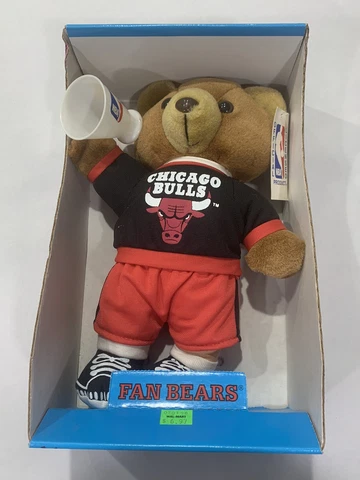 1994 Fan Bears Chicago Bulls Plush Fan Teddy Bear Toy Stuffed Animal NBA Gift Cover