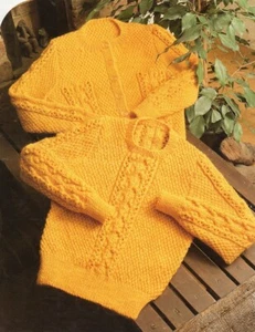 Toddler children Knitting Pattern copy Jumper & Cardigan 8 Ply 4 to 12 Years - Picture 1 of 2