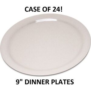 24 Pack! Carlisle Durus Narrow Rim Melamine Dinner Plate 9" SAND Color Beige NSF