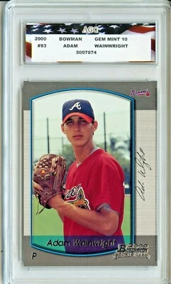 2000 Bowman Draft  #93 Adam Wainwright Rookie Card AGC 10 Gem Mint Team U.S.A - Image 1 of 2