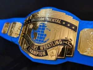IC Intercontinental Wrestling Championship Belt Replica Blue Strap 4mm Zinc - Picture 1 of 7