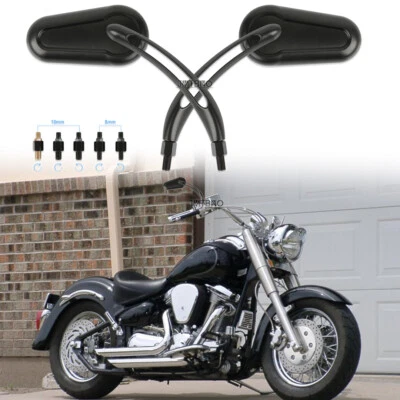 Rear View Mirrors 8mm/10mm For Yamaha Road Star XV 1600 1700 Midnight Silverado - Image 1 of 4