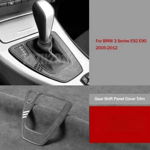 Deep Gray Suede Leather Car Gear Shift Panel Cover Trim For BMW 3 E92 E90 05-12 - Picture 1 of 5