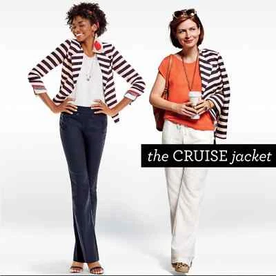 全新 CABi 6 条纹巡航航航航航海外套夹克 — 第 1/4 张图片