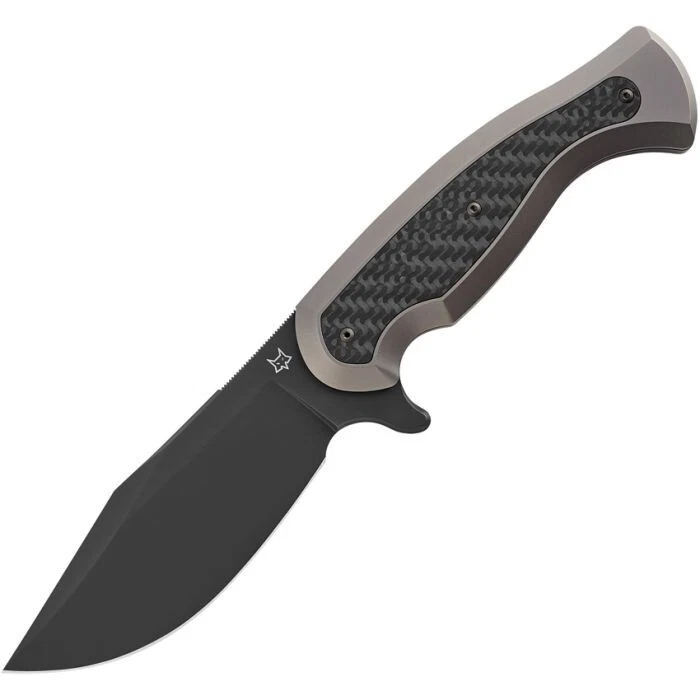 Fox Eastwood固定刀4.25英寸Niolox工具钢刀片钛/碳纤维 — 第 1/1 张图片