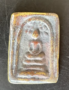 Ancien Talisman Thaï Bouddha Temple sacré en bronze Thaïlande b29 - Picture 1 of 5