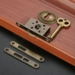 1Set Antique Bronzen Classical Lock Counter Drawer Furniture Box Door Hardware - Picture 1 of 11