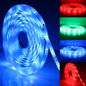 16FT 12V Bright RGB White Flexible SMD 5050 300 LED Strip Light Tape Decor Lamp - Picture 1 of 20