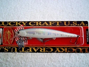 LUCKY CRAFT SLENDER POINTER 112MR 1/2-OZ PT112MR-152 IN COLOR WHITE FLASH I7221 - Picture 1 of 5