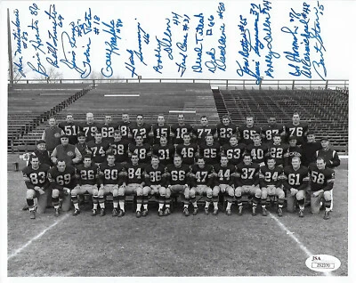 1956 PACKERS Bart Starr ROOKIE team signed 8x10 photo Bobby Dillon 17 AUTOS JSA - Image 1 of 2