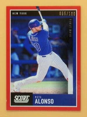 2020 Score Pete Alonso 065/100 Red #28 New York Mets - Image 1 of 2
