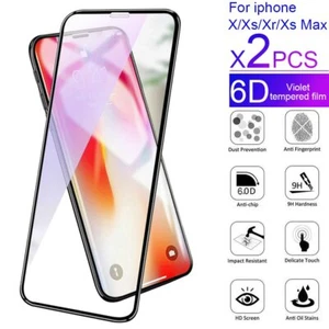 2x 6D Screen Protector Tempered Glass For iPhone 11 Pro XS Max XR 8 7 Plus - Picture 1 of 13
