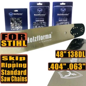 Barra guía Holzfforma 48 pulgadas .404 " .063" 138DL y cadena de sierra para motosierra Stihl - Imagen 1 de 1