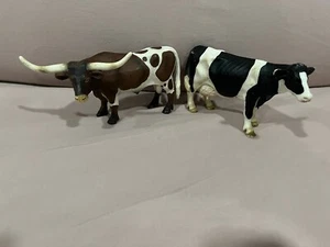Schleich Texas Longhorn Bull Steer 2002 vaca lechera 2000 figura juguete 6" ganado - Imagen 1 de 10