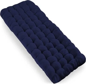 Camping Cot Mattress Pad Cushion Thick Comfort Cotton Filled Sleeping Pad-Blue - Picture 1 of 6