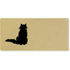 'Flauschige Katze' Groß Holzwand Plakette / Türschild (DP00016899)