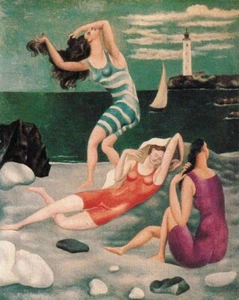 Bathers beach Hand painted Pablo Picasso Oil painting Repro On Canvas Decor - Picture 1 of 5