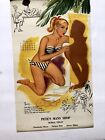 February 1953 Pinup Girl Calendar Page by Bill Randall Blonde in Bikini