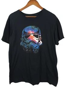 Star Wars Mens Large Black Graphic Tee T-shirt Galaxy Storm Trooper - Picture 1 of 3