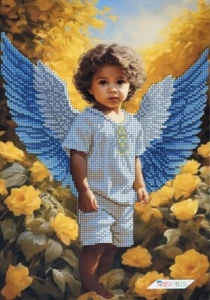 Kit de bordado de cuentas de ángel hágalo usted mismo punta de aguja de costura con cuentas a4-k-1506 - Imagen 1 de 13