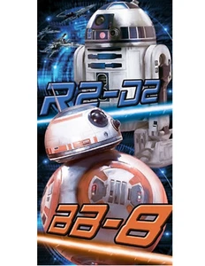 Star Wars Droid R2-D2 & BB-8 Strandtuch Velour 28x58 100% Baumwolle - Bild 1 von 1