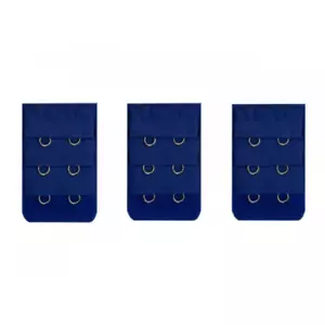 3 rallonges bleu fonçé extension soutien gorge 2 crochets - accessoire lingerie - Zdjęcie 1 z 1
