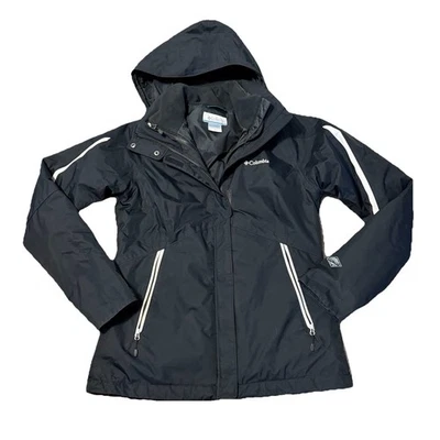 WOMENS COLUMBIA OMNI-TECH INTERCHANGE 3 IN 1 WINTER JACKET BLACK/WHITE SZ MED. - Image 1 of 4