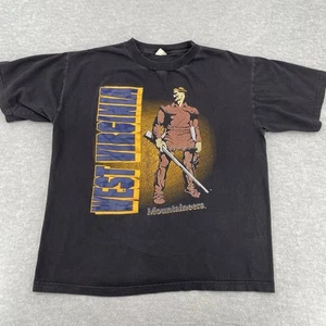 Vintage 90s West Virginia Mountaineers Shirt Adult XL Black Tee Men RARE!! - Bild 1 von 8