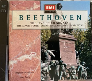 BEETHOVEN - Cello Sonatas 1-5 Wallfisch/York 2 x CD AS NEW! EMI - Picture 1 of 2