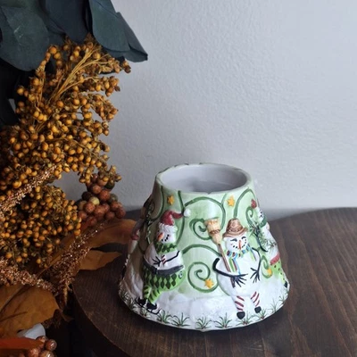 Yankee Candle Navidad Sombra Vela Topper Vacaciones Silly Muñecos de Nieve Tarro Pequeño-LEER Foto 1 de 4