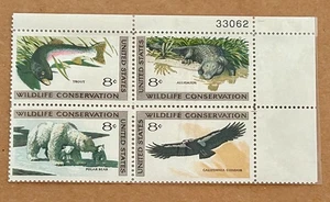 Scott #1427-1430, Wildlife Conservation, 1971 US 8c Block, og, mnh, vf/xf - Picture 1 of 2