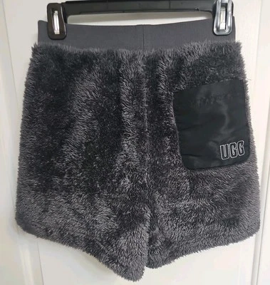 Pantalones Cortos UGG Camilia Sherpa Para Mujer Talla S Gris Peludo Polar Suave Cintura Elástica Foto 1 de 4