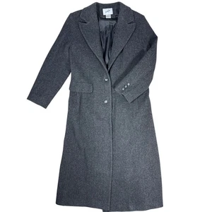 Abrigo de Lana Jacqueline Ferrar Talla 12 Gris Abrigo Largo Carrera Profesional De Colección - Imagen 1 de 13