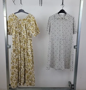 M&S Womens 2pcs Summer Dress Bundle Size 10 Patterned Midi Shirt New F2 - Picture 1 of 10