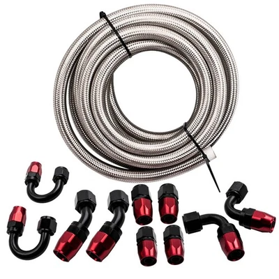 16FT AN10 Olio Carburante Linea Tubo 10AN intrecciato Carburante Filo Kit - Immagine 1 di 4