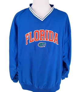 Florida Gators Blue V Neck Pullover Windbreaker Men's 2XL Pro Player Lined - Picture 1 of 10