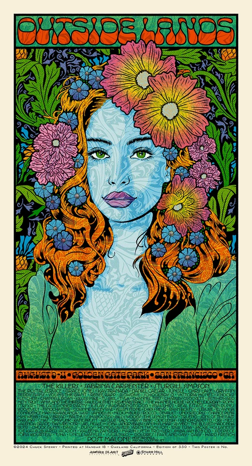 Chuck Sperry - Outside Lands, 2024 The Killers Post Malone Sabrina Carpenter Foto 1 de 4