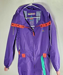 Vintage Sportswear of Sweden SOS Snow Suit Belted 38 Purple Retro - Picture 1 of 9