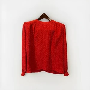 Vintage Valentino Gr.46(10) rot 100% Seide Steppbluse 100% SETA SEIDE SOIE SEIDE - Bild 1 von 22